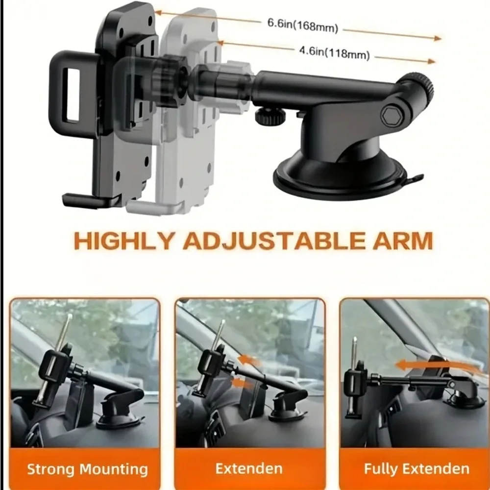 Universal Car Phone Mount Holder – Adjustable Dashboard or Air Vent Stand